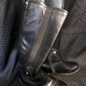 Black knee high riding boots